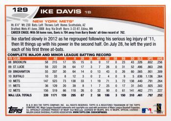 2013 Topps #129 Ike Davis Back