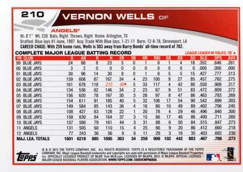 2013 Topps #210 Vernon Wells Back