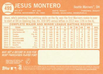 2013 Topps Heritage #499 Jesus Montero Back