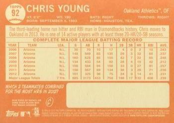 2013 Topps Heritage #92 Chris Young Back
