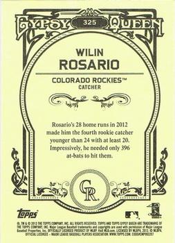 2013 Topps Gypsy Queen #325 Wilin Rosario Back
