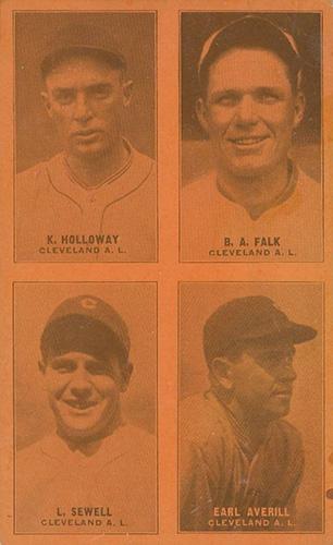 1929-30 Exhibits Four-in-One W463-1 #NNO Ken Holloway / Bibb A. Falk / Luke Sewell / Earl Averill Front