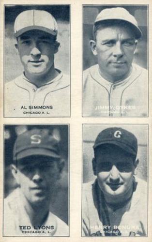 1935 Exhibits Four-in-One (W463-5) #NNO Al Simmons / Jimmie Dykes / Ted Lyons / Henry Bonura Front