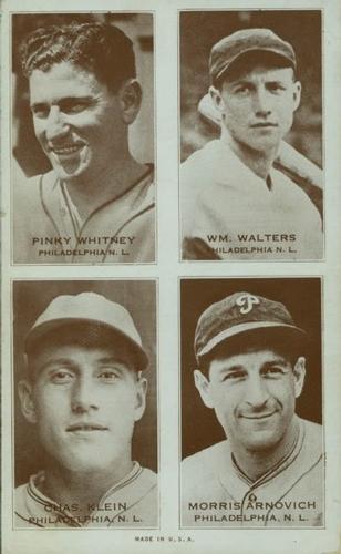 1938 Exhibits Four-in-One W463-8 #NNO Pinky Whitney / Wm. Walters / Chas. Klein / Morris Arnovich Front