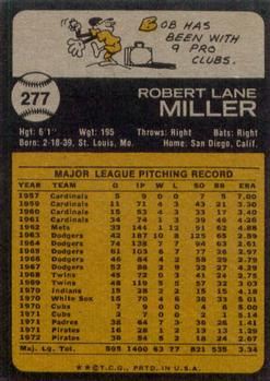 1973 Topps #277 Bob Miller Back