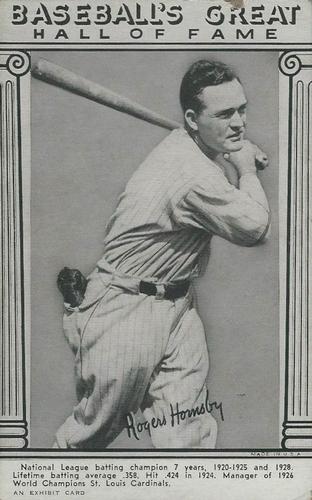 1948 Baseball's Great HOF Exhibits (W464) #NNO Rogers Hornsby Front