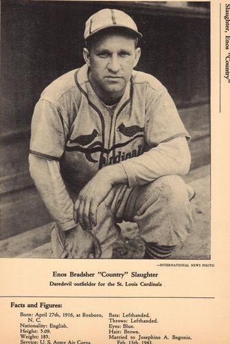 1946-49 Sports Exchange (W603) #2-9 Enos Slaughter Front