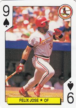 1991 U.S. Playing Card Co. Major League All-Stars Playing Cards #9♠ Felix Jose Front