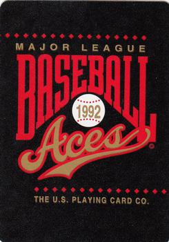 1992 U.S. Playing Card Co. Baseball Aces Playing Cards #6♥ Joe Carter Back