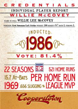 2012 Panini Cooperstown - Credentials #2 Willie McCovey Front