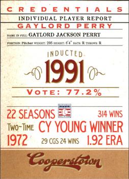 2012 Panini Cooperstown - Credentials #19 Gaylord Perry Front