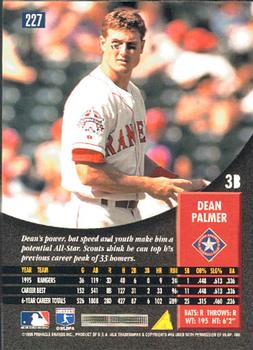 1996 Pinnacle #227 Dean Palmer Back