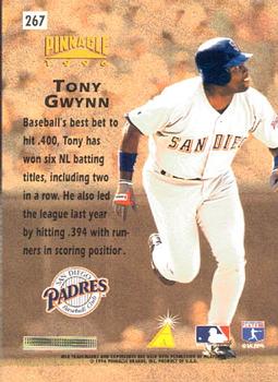 1996 Pinnacle #267 Tony Gwynn Back