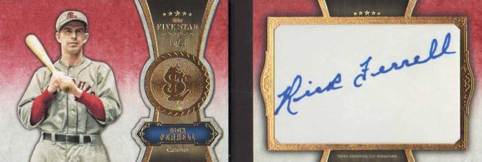 2012 Topps Five Star - Cut Signature Books #FSCS-RF Rick Ferrell Front