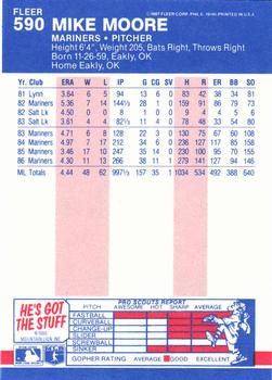 1987 Fleer - Glossy #590 Mike Moore Back