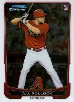 2012 Bowman Draft Picks & Prospects - Chrome #9 A.J. Pollock Front