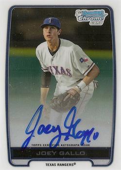 2012 Bowman Draft Picks & Prospects - Chrome Draft Pick Autographs #BCA-JG Joey Gallo Front