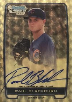 2012 Bowman Draft Picks & Prospects - Chrome Draft Pick Autographs Superfractors #BCA-PB Paul Blackburn Front