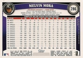 2011 Topps - Black Border #286 Melvin Mora Back