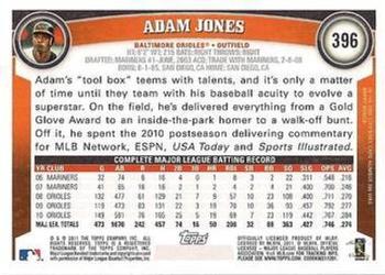 2011 Topps - Diamond Anniversary Limited Edition #396 Adam Jones Back