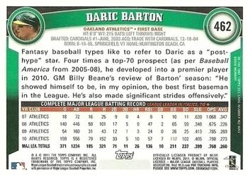 2011 Topps - Diamond Anniversary Limited Edition #462 Daric Barton Back