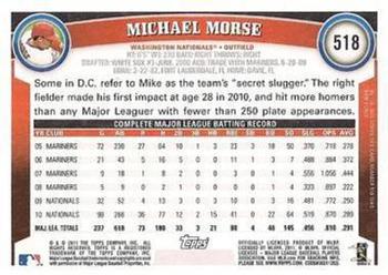 2011 Topps - Diamond Anniversary Limited Edition #518 Mike Morse Back