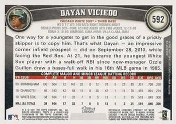 2011 Topps - Diamond Anniversary Limited Edition #592 Dayan Viciedo Back