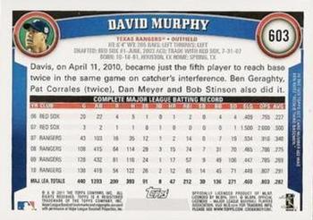 2011 Topps - Diamond Anniversary Limited Edition #603 David Murphy Back