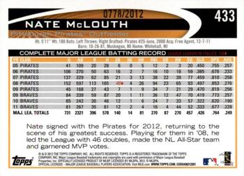 2012 Topps - Gold #433 Nate McLouth Back