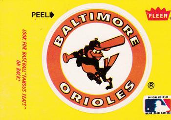 1986 Fleer - Team Stickers #NNO Baltimore Orioles Logo Front