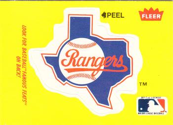 1986 Fleer - Team Stickers #NNO Texas Rangers Logo Front