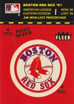 1982 Fleer - Team Stickers #NNO Boston Red Sox Logo Front