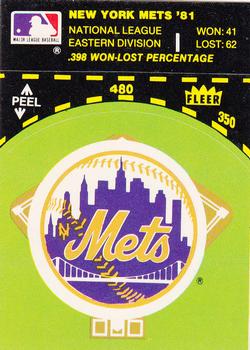 1982 Fleer - Team Stickers #NNO New York Mets Baseball Diamond Front