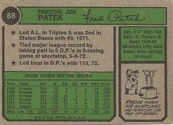 1974 Topps #88 Freddie Patek Back