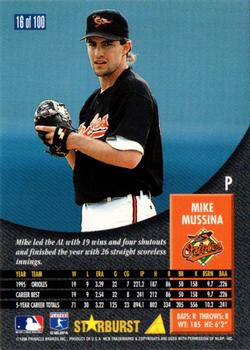 1996 Pinnacle - Starburst #16 Mike Mussina Back