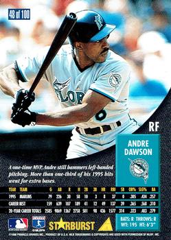 1996 Pinnacle - Starburst #48 Andre Dawson Back