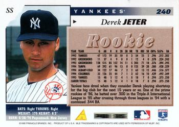 1996 Score #240 Derek Jeter Back