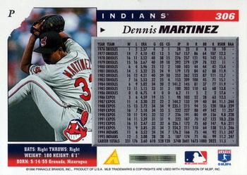 1996 Score #306 Dennis Martinez Back