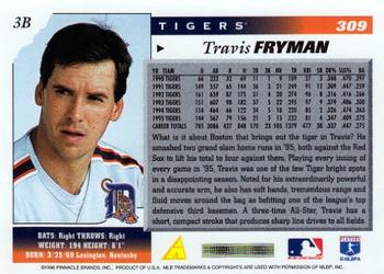1996 Score #309 Travis Fryman Back
