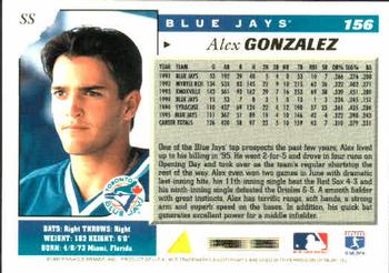 1996 Score #156 Alex Gonzalez Back