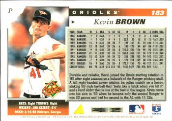1996 Score #183 Kevin Brown Back