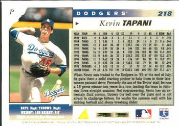 1996 Score #218 Kevin Tapani Back