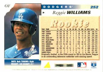 1996 Score #252 Reggie Williams Back