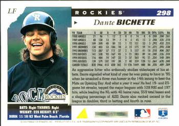 1996 Score #298 Dante Bichette Back
