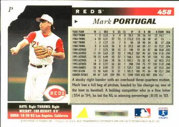 1996 Score #458 Mark Portugal Back