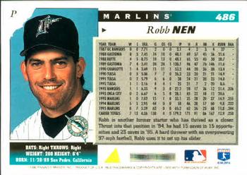 1996 Score #486 Robb Nen Back