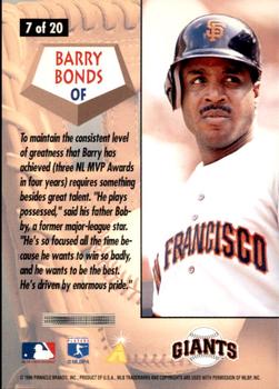 1996 Score - All-Stars #7 Barry Bonds Back
