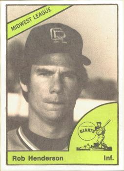 1978 TCMA Cedar Rapids Giants #9 Rob Henderson Front