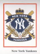 1990 Publications International Trivia Stickers #NNO New York Yankees Logo Front