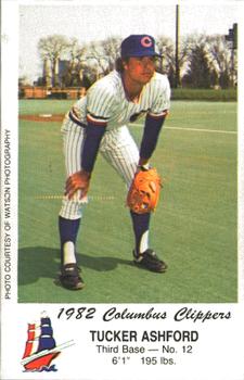 1982 Columbus Clippers Police #NNO Tucker Ashford Front